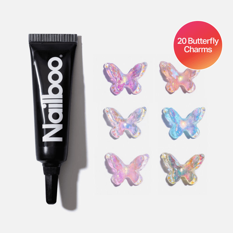 Flutter Friends Butterfly Charms + True Bond Nail Art Gel & Gem Glue