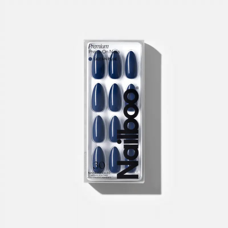 Ocean Blue Press On (Almond) Nailboo®