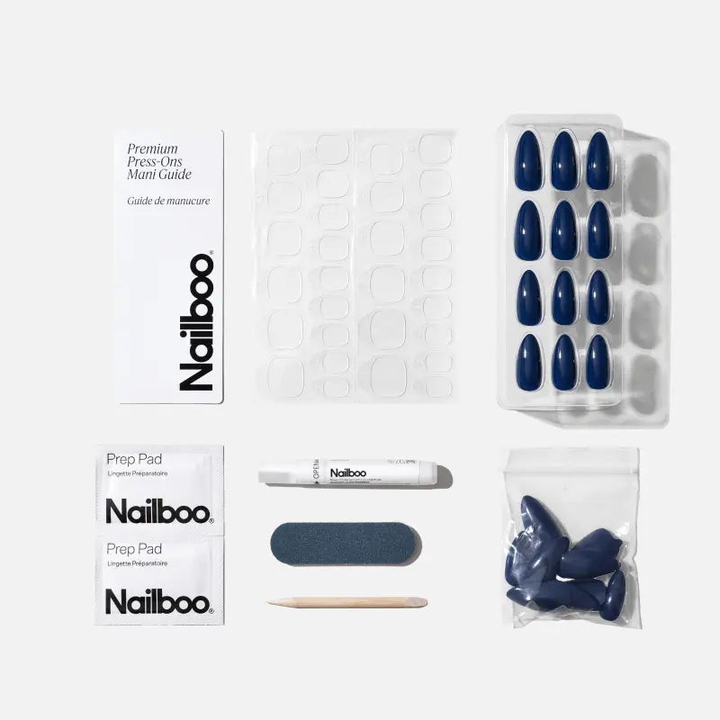 Ocean Blue Press On (Almond) Nailboo®