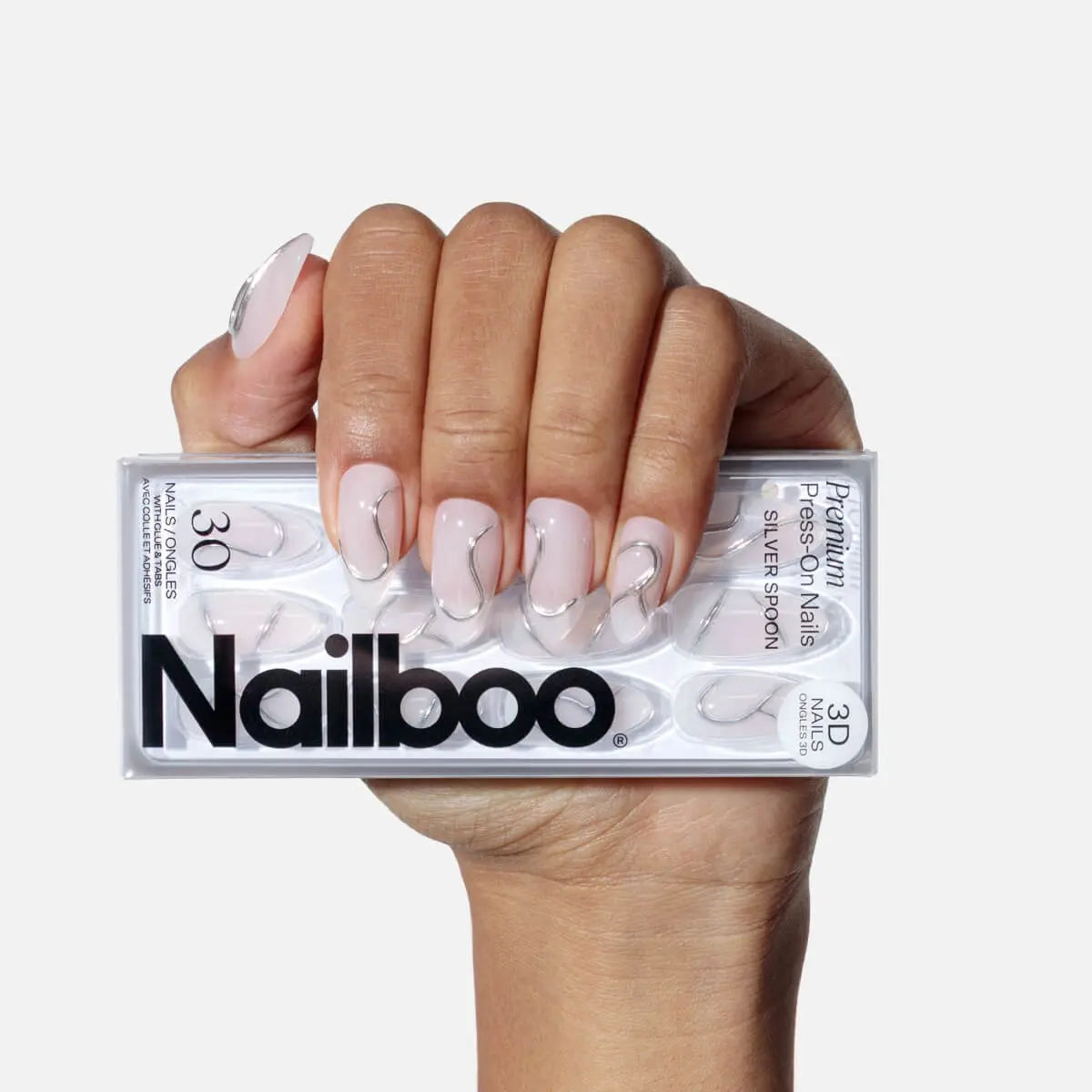Silver Spoon Press On (Almond) Nailboo®