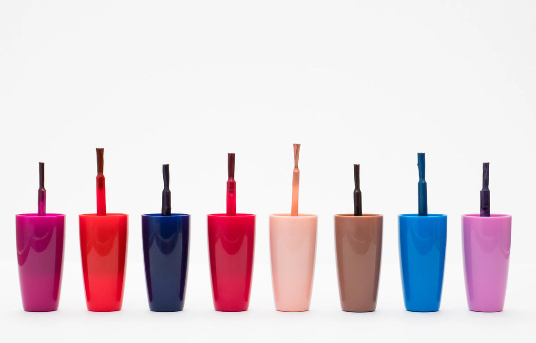 Nail polish and brushes