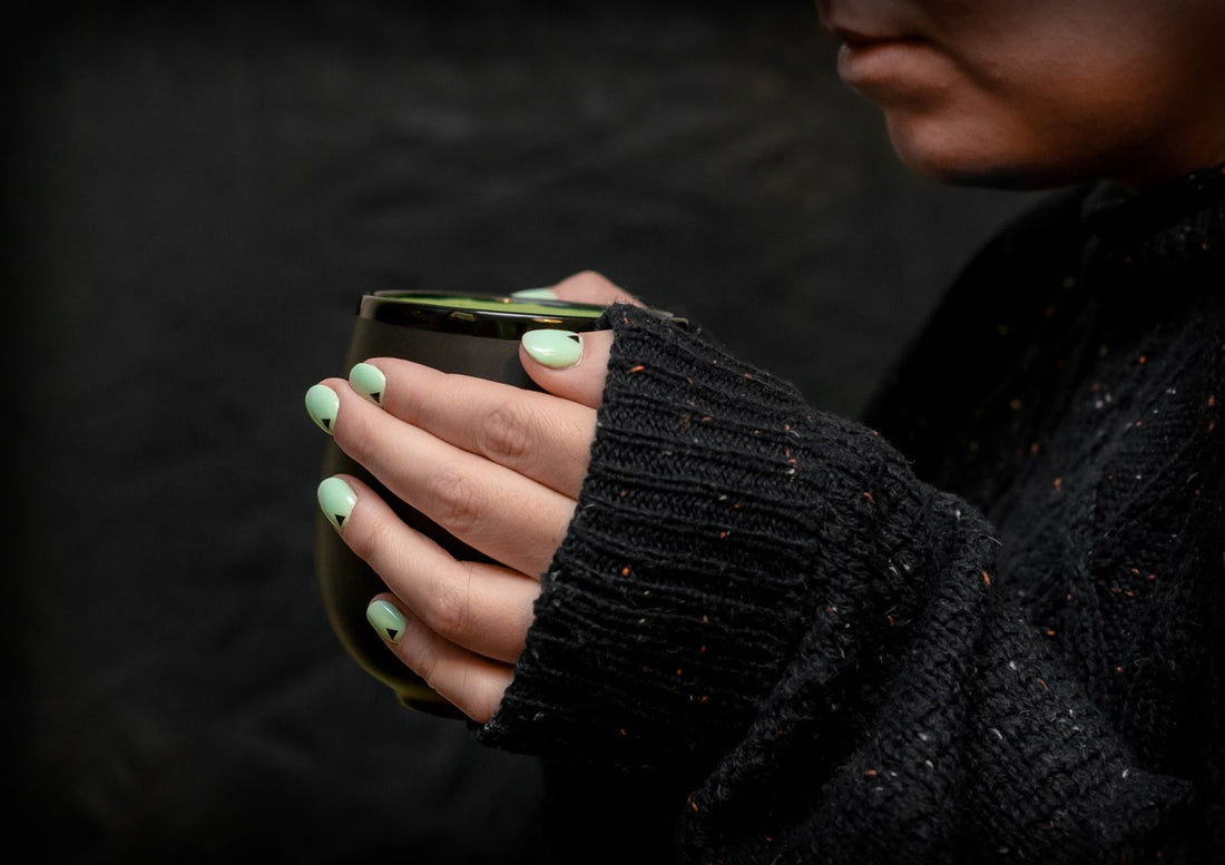 Lady with painted nails