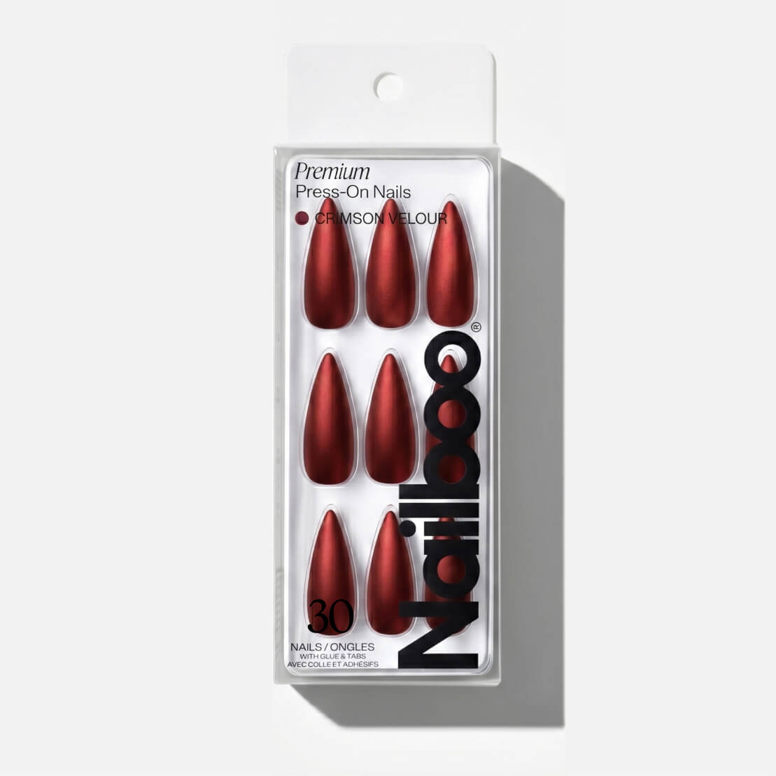 Crimson Velour Press On (Stiletto)