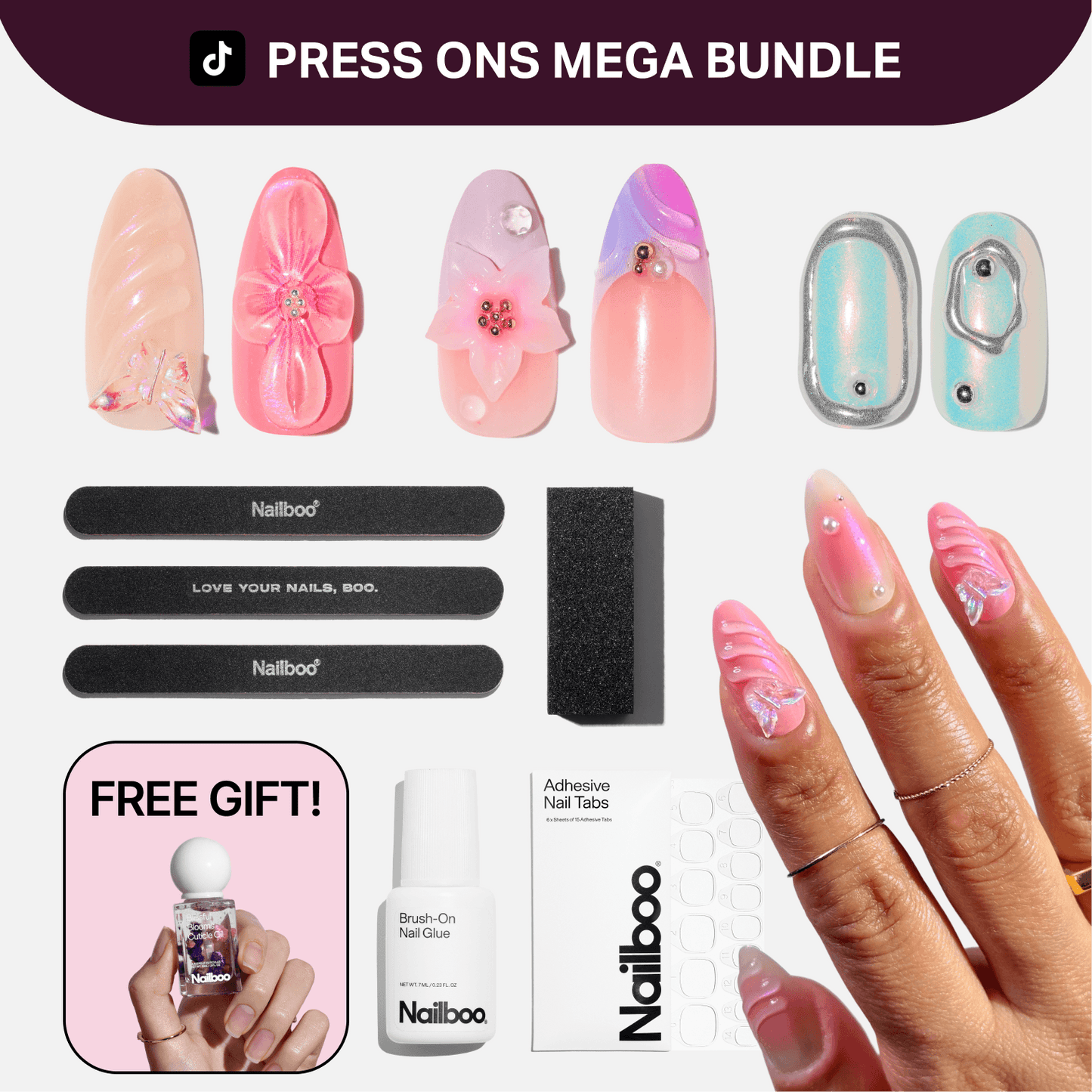 Ultimate Cosmos in Bloom Press-On Bundle