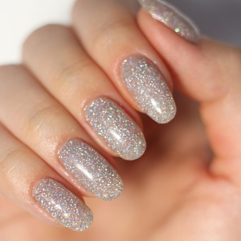 Silver Glitter Dip Powder Apollo Glow Nailboo