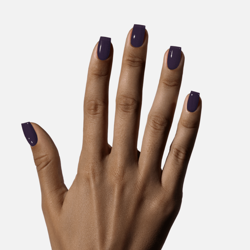 Amazon.com: 24pcs/kit Pure Dark Purple Candy Nail Art Shinning Surface  Round Short Full Nail Tips Easy DIY Finger Patch Acrylic Nail 100C : Beauty  & Personal Care