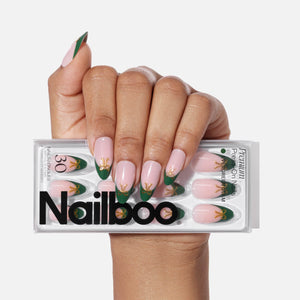 Evergreen Glam Press On (Almond)