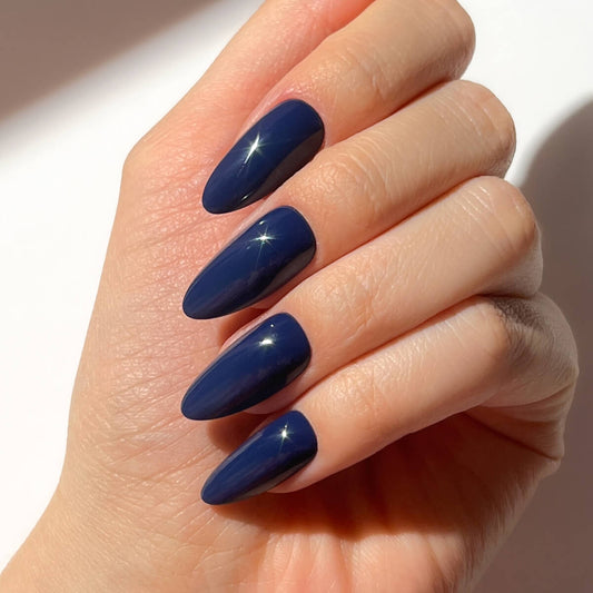 Ocean Blue Press On (Almond)